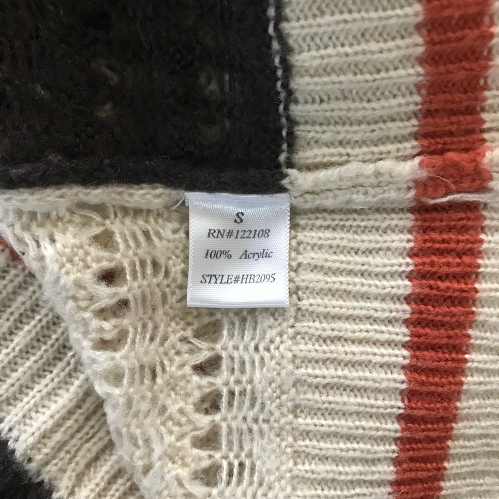 MAK B Color Block Open Knit Sweater - Women’s Small - Picture 8 of 10